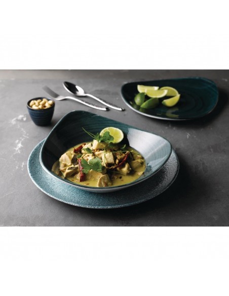 Churchill Stonecast Patina Triangular Plates Rustic Teal 229mm