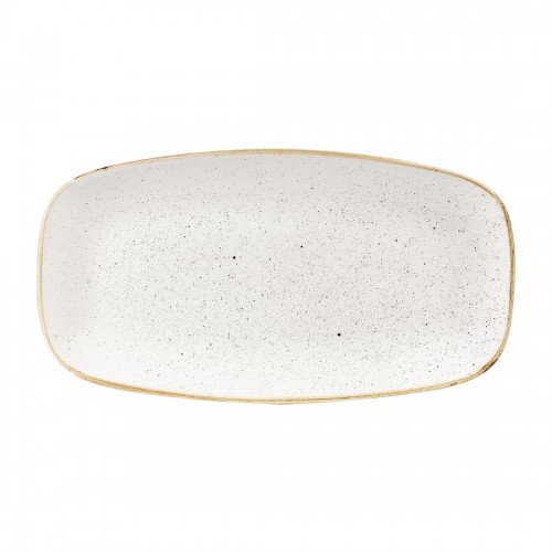 Churchill Stonecast Rectangular Plates Barley White 127 x 269mm