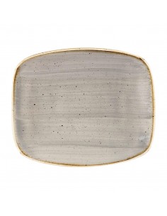 Churchill Stonecast Rectangular Plates Peppercorn Grey 157 x 237mm