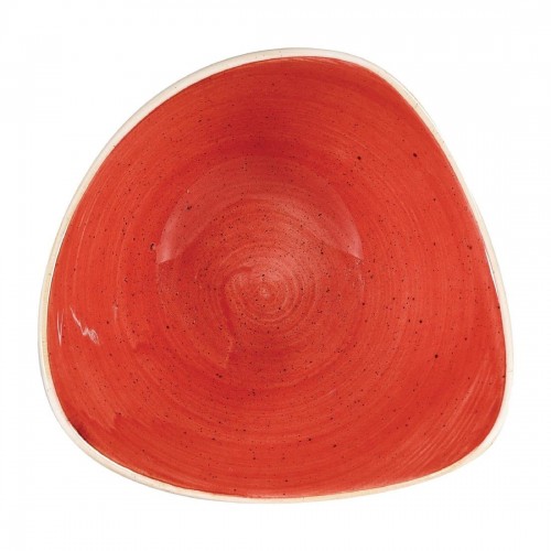 Churchill Stonecast Triangular Bowls Berry Red 185mm