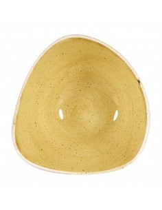 Churchill Stonecast Triangular Bowls Mustard Seed Yellow 153mm