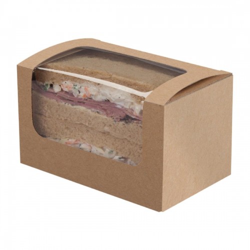 Colpac Compostable Kraft Sandwich Packs With PLA Window