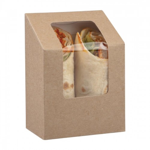 Colpac Compostable Kraft Tuck-Top Wrap Packs With PLA Window