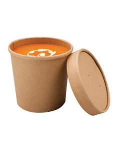 Colpac Recyclable Kraft Microwavable Soup Cups 350ml / 12oz