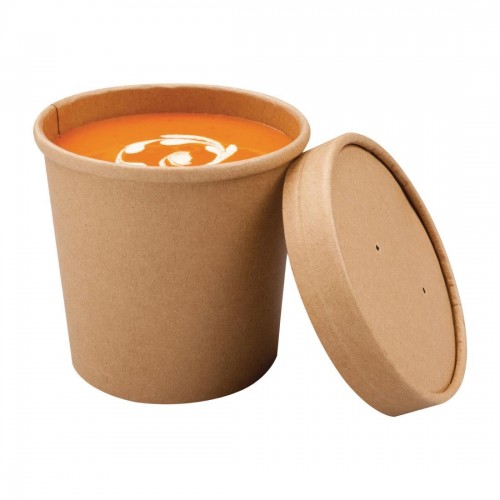 Colpac Recyclable Kraft Microwavable Soup Cups 350ml / 12oz