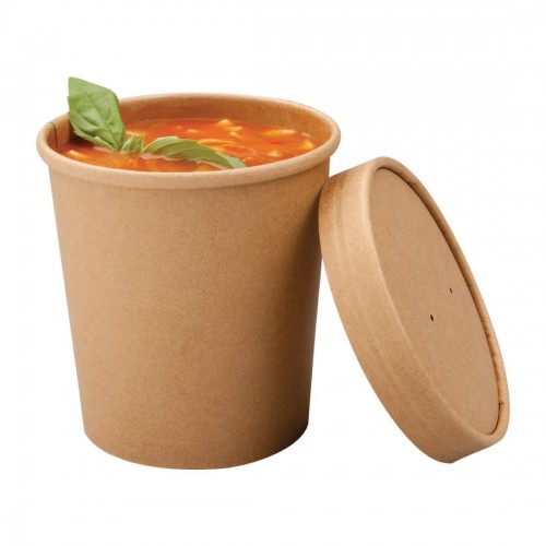 Colpac Recyclable Kraft Microwavable Soup Cups 450ml / 16oz