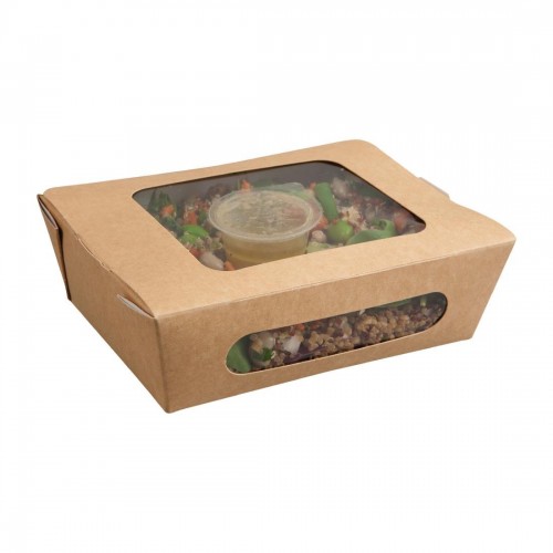 Colpac Recyclable Kraft Tuck-Top Salad Packs With Window 825ml /