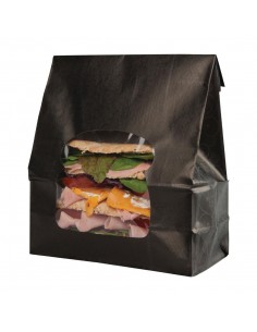 Colpac Recyclable Paper Sandwich Bags With Window Black