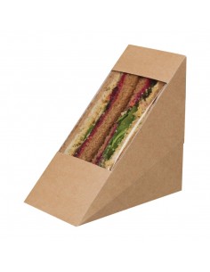 Colpac Zest Compostable Kraft Sandwich Wedges With Acetate Windo