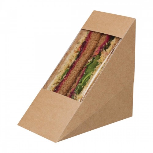 Colpac Zest Compostable Kraft Sandwich Wedges With Acetate Windo