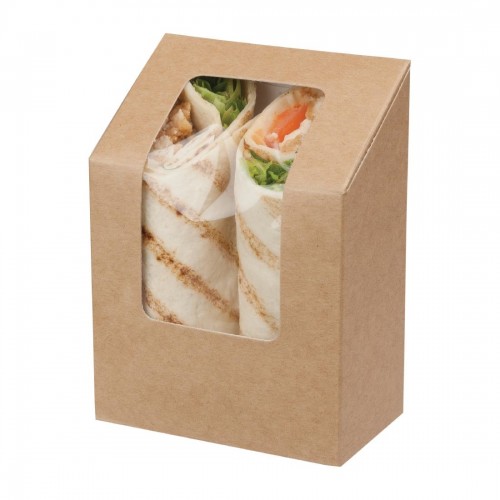 Colpac Zest Compostable Kraft Tuck-Top Wrap Packs With Acetate W