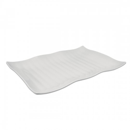 Ribbed White Wavy Platter