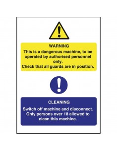Dangerous Machine Cleaning Sign