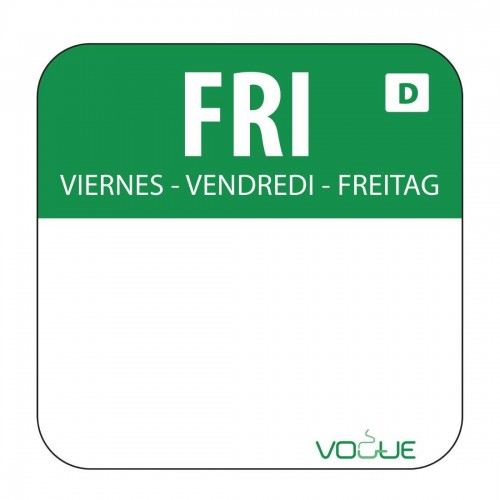Dissolvable Friday Food Rotation Labels