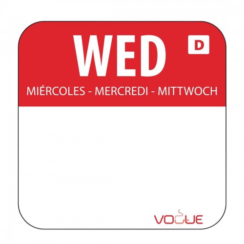 Dissolvable Wednesday Food Rotation Labels