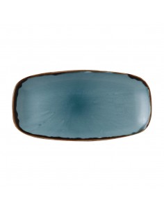 Dudson Harvest Chefs Oblong Plates Blue 355 x 189mm