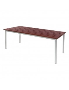 Enviro Outdoor Walnut Effect Faux Wood Table 1800mm