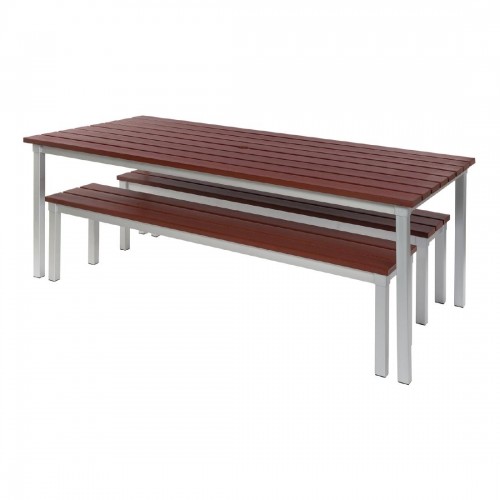 Enviro Outdoor Walnut Effect Faux Wood Table 1800mm