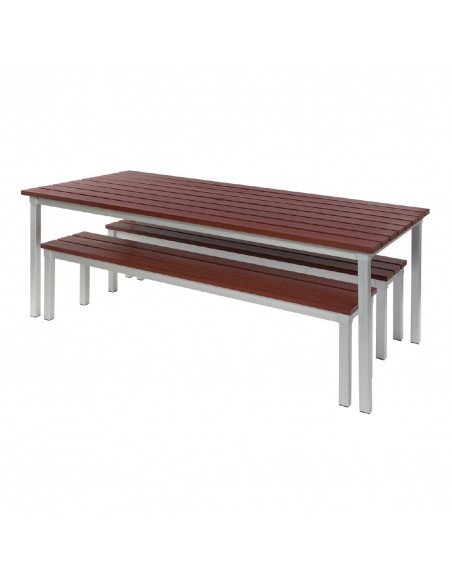 Enviro Outdoor Walnut Effect Faux Wood Table 1800mm
