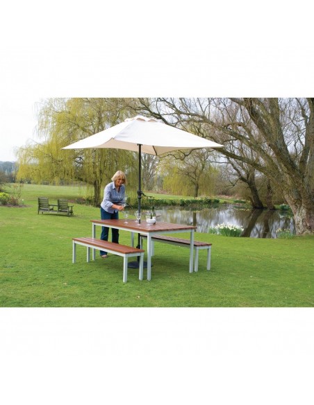 Enviro Outdoor Walnut Effect Faux Wood Table 1800mm