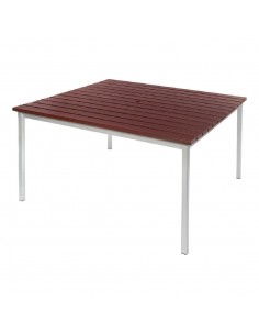 Enviro Square Outdoor Walnut Effect Faux Wood Table 1250mm