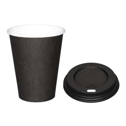 Fiesta Special Offer Fiesta Black 225ml Hot Cups and Black Lids