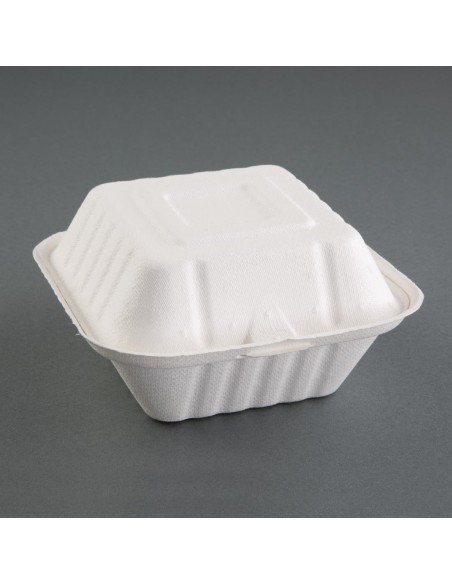 Fiesta Green Compostable Bagasse Burger Boxes 146mm
