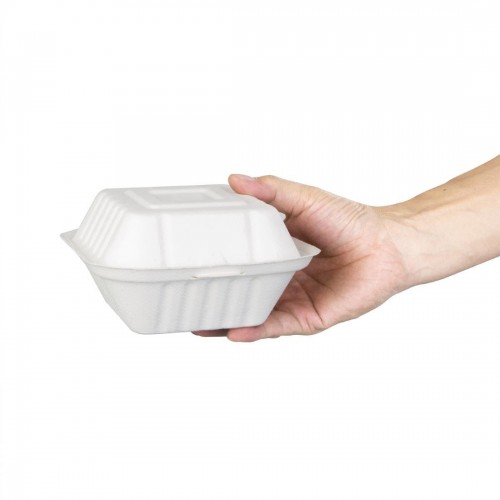 Fiesta Green Compostable Bagasse Burger Boxes 146mm