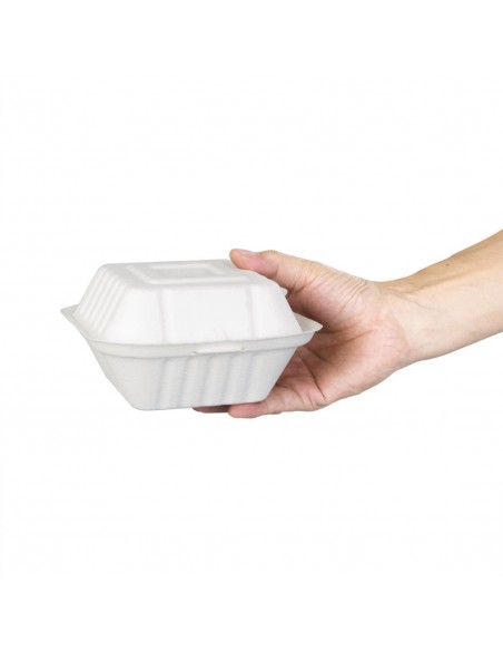 Fiesta Green Compostable Bagasse Burger Boxes 146mm