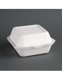 Fiesta Green Compostable Bagasse Burger Boxes 153mm
