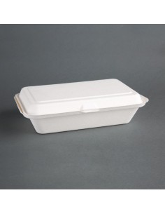 Fiesta Green Compostable Bagasse Hinged Food Containers 248mm