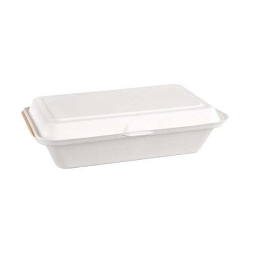 Fiesta Green Compostable Bagasse Hinged Food Containers 248mm