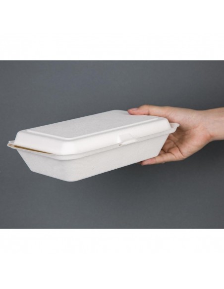 Fiesta Green Compostable Bagasse Hinged Food Containers 248mm