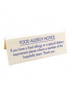 Food allergy table notice