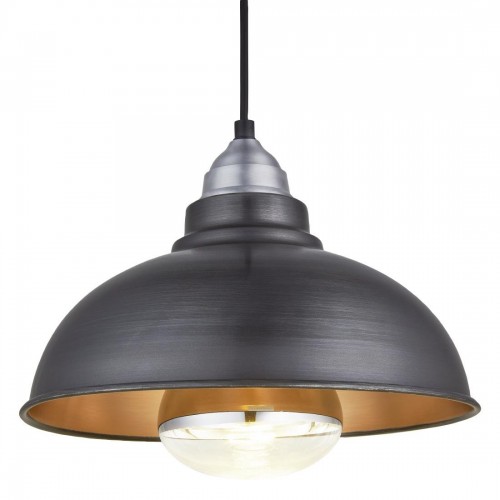 Industville Old Factory Heat Pendant Pewter and Brass 305mm
