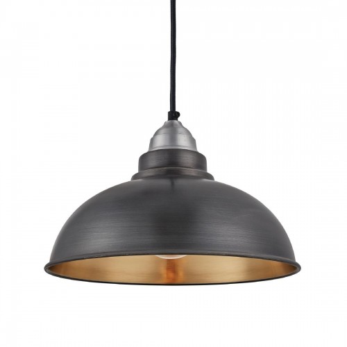 Industville Old Factory Pendant Pewter and Brass 305mm