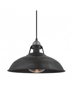 Industville Old Factory Slotted Heat Pendant Pewter 380mm