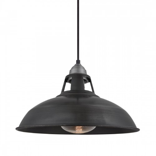 Industville Old Factory Slotted Heat Pendant Pewter 380mm