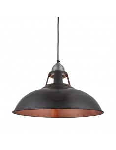 Industville Old Factory Slotted Pendant Pewter and Copper 380mm