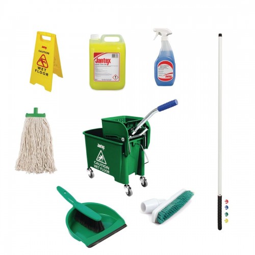 Jantex Colour Coded Cleaning Kit Green