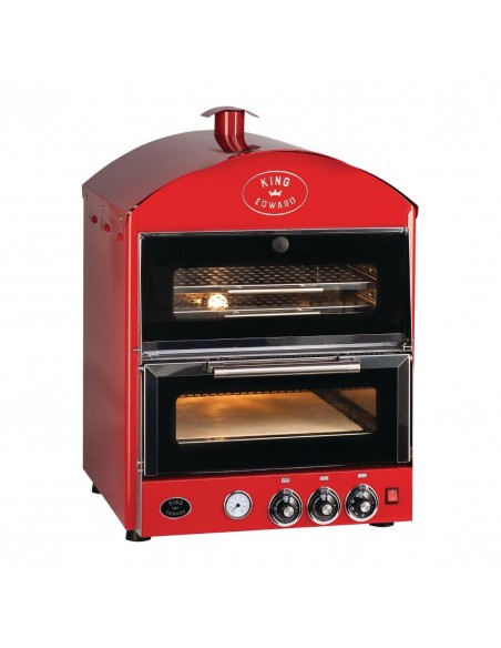 King Edward Pizza King Oven and Warmer PK1W Red