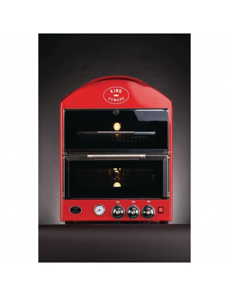 King Edward Pizza King Oven and Warmer PK1W Red