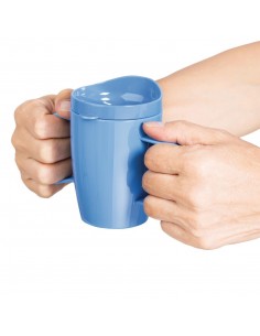 Kristallon Heritage Double-Handled Mugs with Lid Blue 300ml 2