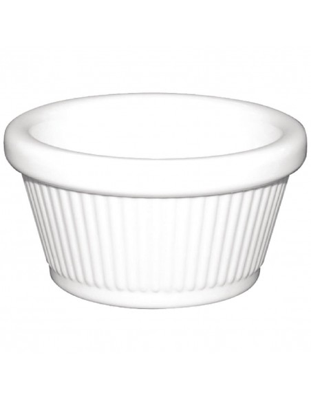 Kristallon Melamine Fluted Ramekins White 70mm