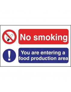 No Smoking Food Production Sign