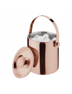 Olympia DR740 Double Walled Ice Bucket with Lid 1 Ltr Copper 2
