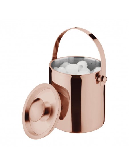 Olympia DR740 Double Walled Ice Bucket with Lid 1 Ltr Copper