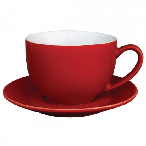 Olympia Cafe Cappuccino Cups Red 340ml 12oz