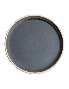 Olympia Canvas Flat Round Plate Blue Granite 250mm