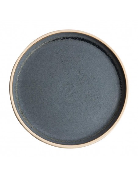 Olympia Canvas Flat Round Plate Blue Granite 250mm